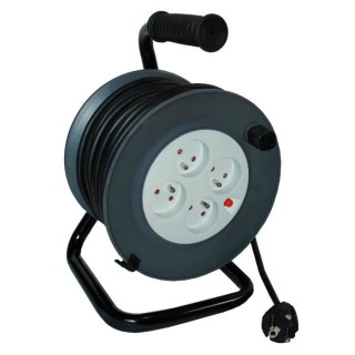 Enrouleur ZENITECH 20m - 4 prises 16A - Pour câble 3G1,5 mm²