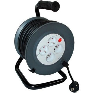 Enrouleur éléctrique ZENITECH 25m - 4 prises - câble HO5VVF - Orang