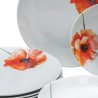 Assietes 18 Pièces Porcelaine 1 cm Coquelicot