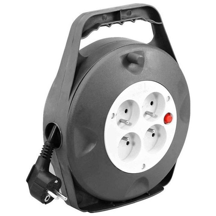 Enrouleur ménager éléctrique ZENITECH 10m - 4 prises - câble HO5VV