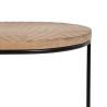 Table d'appoint 60 x 39,5 x 60 cm Naturel Noir Métal Bois (2 Unités)