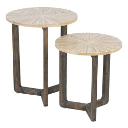 Table d'appoint Beige Bambou 45 x 45 x 55 cm Bois MDF