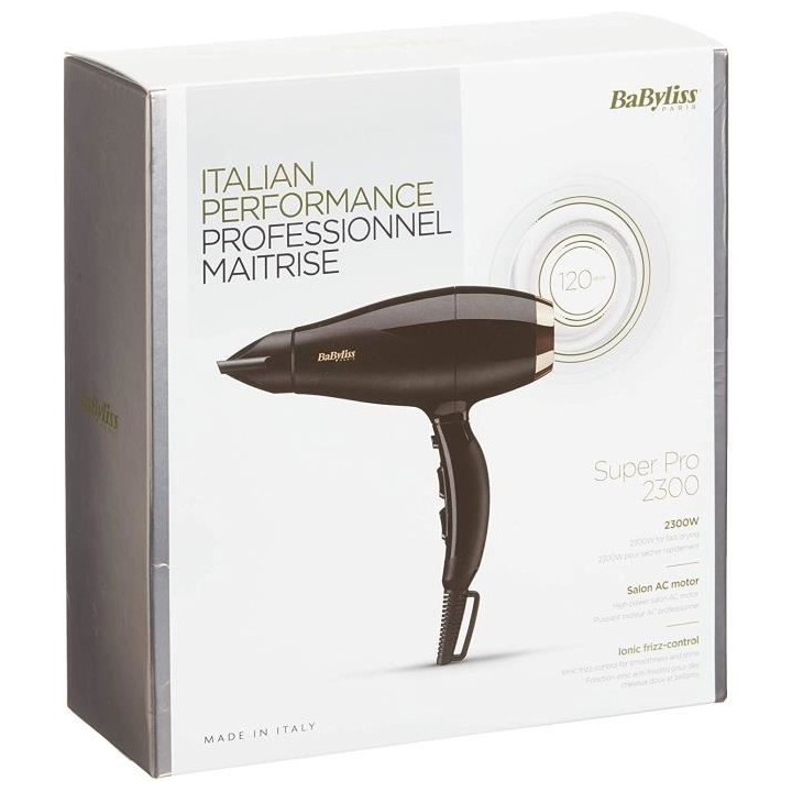 BABYLISS 6714E- Seche-cheveux Super Pro 2300W - 3 températures/2 vite