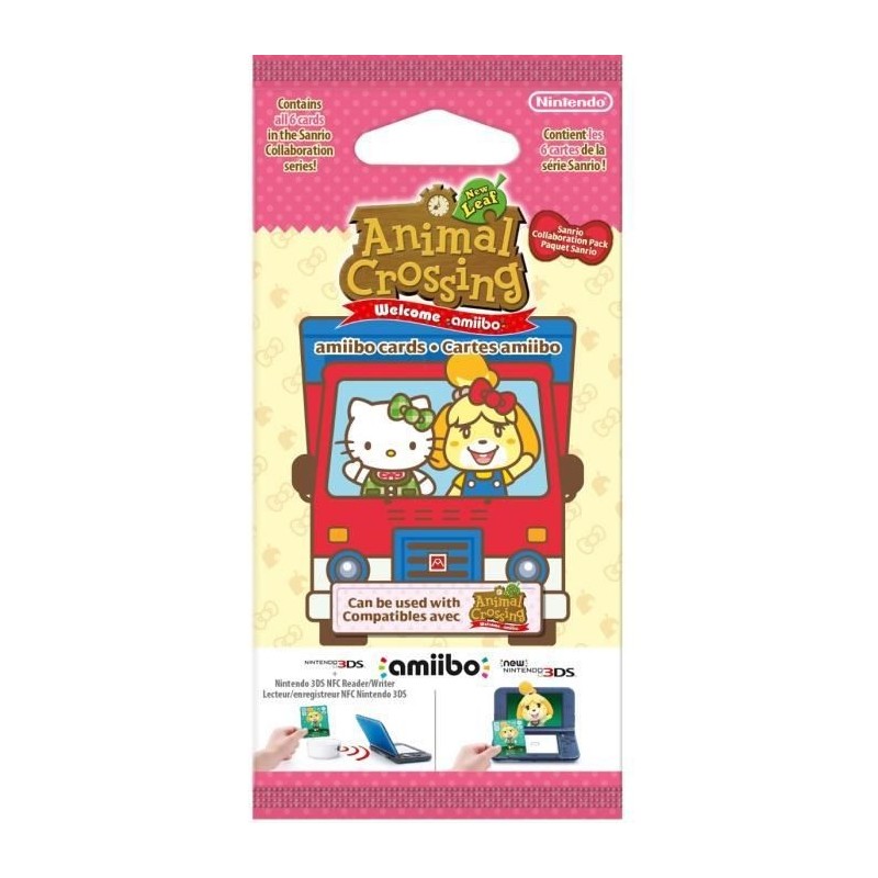 Paquet 6 cartes Animal Crossing New Leaf Welcome amiibo Pack Sanrio