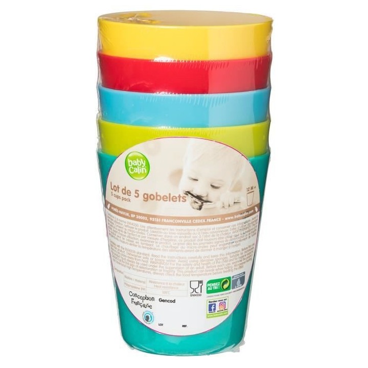 BABYCALIN Lot de 5 gobelets