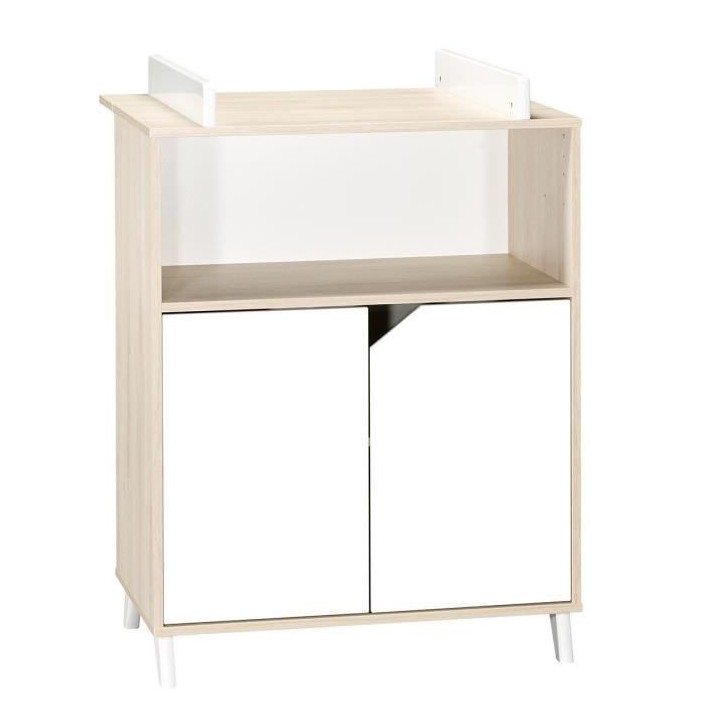 Babyprice - SCANDI NATUREL - Commode 2 Portes et 1 Niche