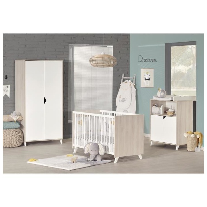 Babyprice - SCANDI NATUREL - Commode 2 Portes et 1 Niche