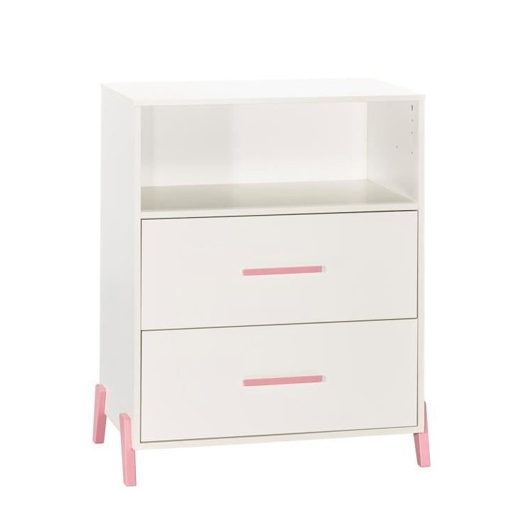Babyprice - JOY ROSE - Commode 2 Portes et 1 Niche