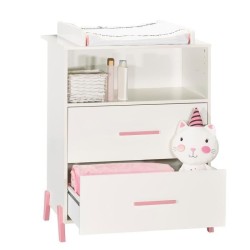 Babyprice - JOY ROSE - Commode 2 Portes et 1 Niche