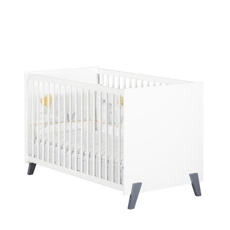 Babyprice - JOY GRIS - Lit Bébé 120 x 60