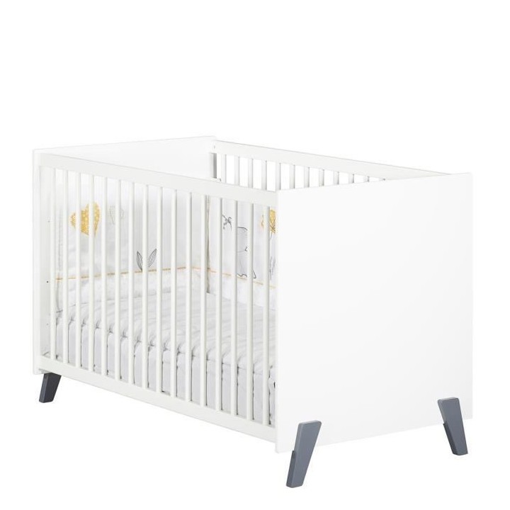 Babyprice - JOY GRIS - Lit Bébé 120 x 60