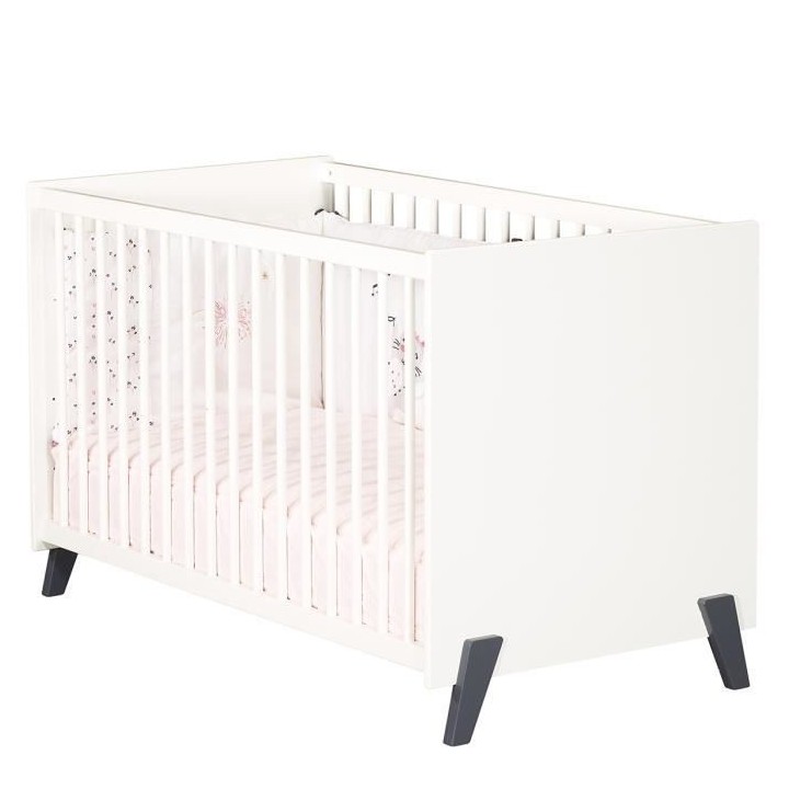 Babyprice - JOY GRIS - Lit Bébé 120 x 60
