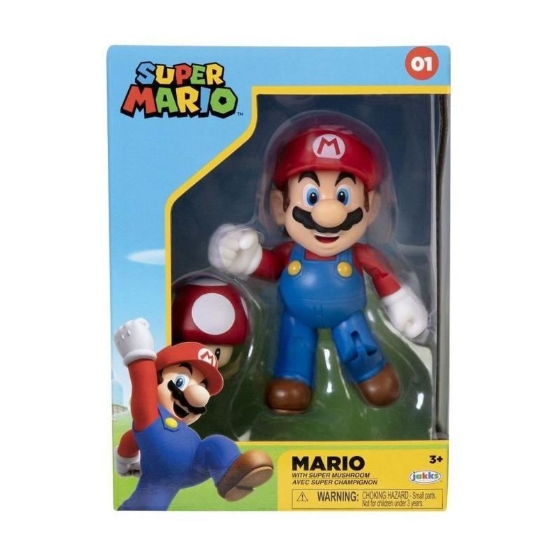 Figurine - JAKKS PACIFIC - Super Mario Bros : Mario + Toad - 10 cm