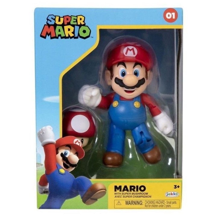 Figurine - JAKKS PACIFIC - Super Mario Bros : Mario + Toad - 10 cm