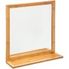 Miroir rectangulaire en bambou avec tablette