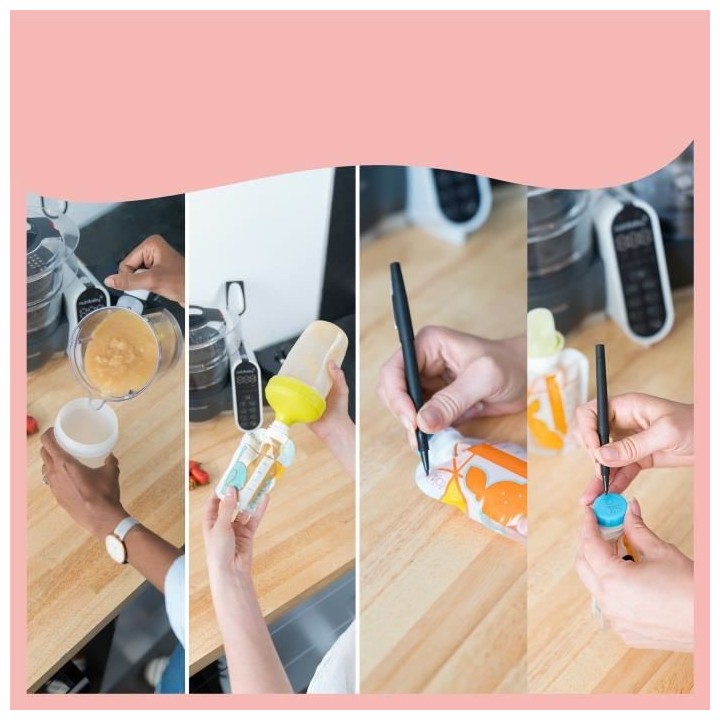 BABYMOOV Starter Kit Foodii™ avec Gourdes Réutilisables Bébé et E