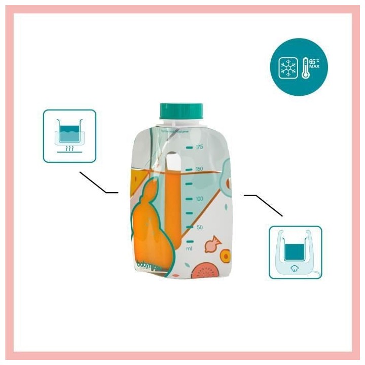 BABYMOOV Starter Kit Foodii™ avec Gourdes Réutilisables Bébé et E