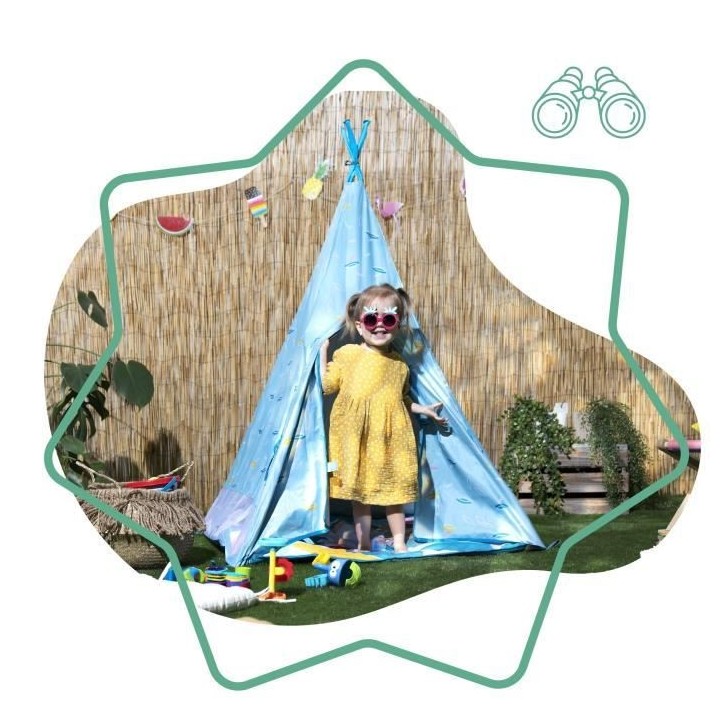Badabulle Tipi Jungle pour Enfant Anti-UV FPS 50+ Matelas Waterproof E