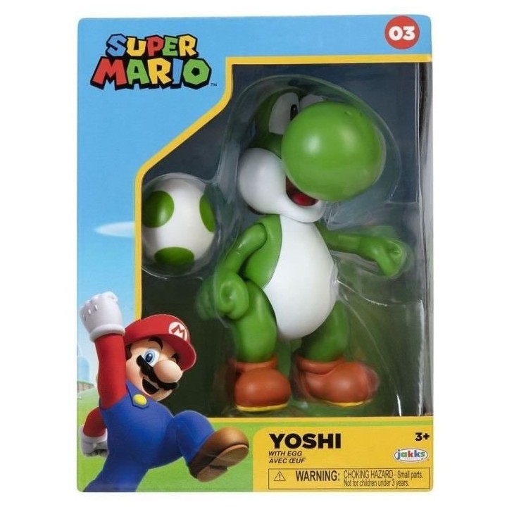 Figurine - JAKKS PACIFIC - Super Mario Bros : Yoshi + oeuf - 10 cm