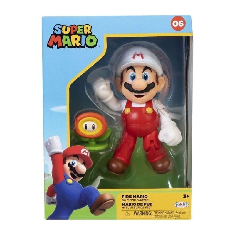 Figurine - JAKKS PACIFIC - Super Mario Bros : Mario de Feu - 10 cm