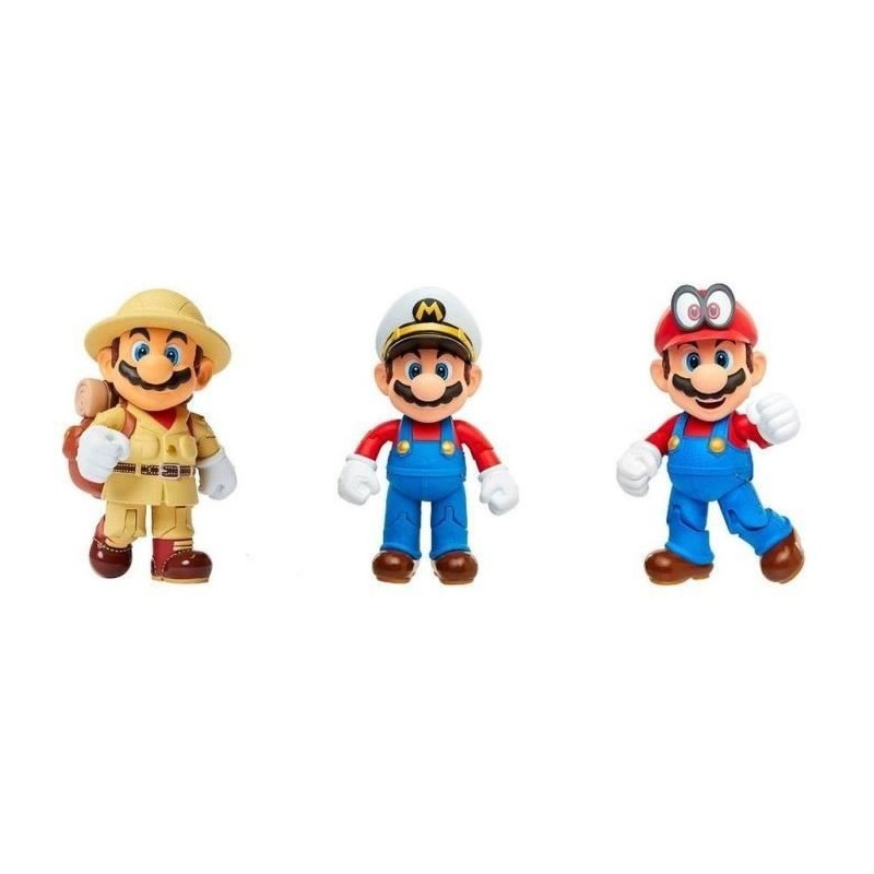 Pack de 3 Figurines - JAKKS PACIFIC - Super Mario Bros : Mario - 10 cm