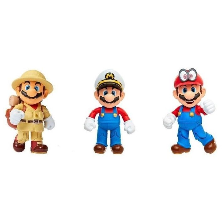 Pack de 3 Figurines - JAKKS PACIFIC - Super Mario Bros : Mario - 10 cm