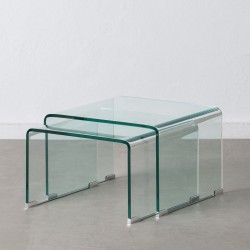 Table d'appoint 50 x 45 x 33 cm Transparent (2 Unités)