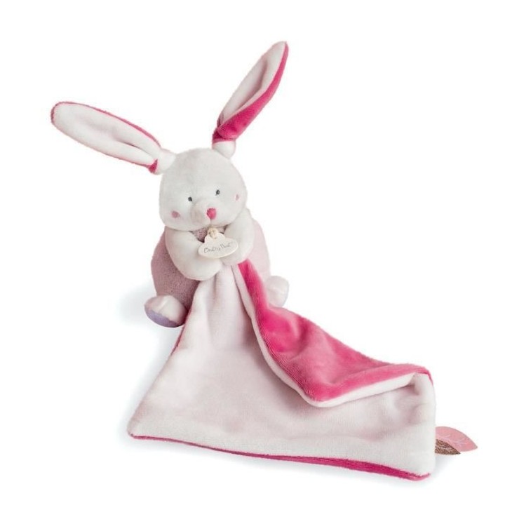 BABY NAT' Les layettes - Pantin avec doudou lapin 12 cm - rose