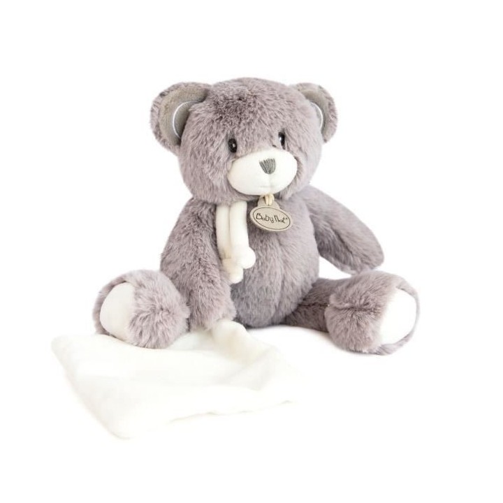 BABY NAT' Pap'ours - Pantin avec doudou 25cm - gris
