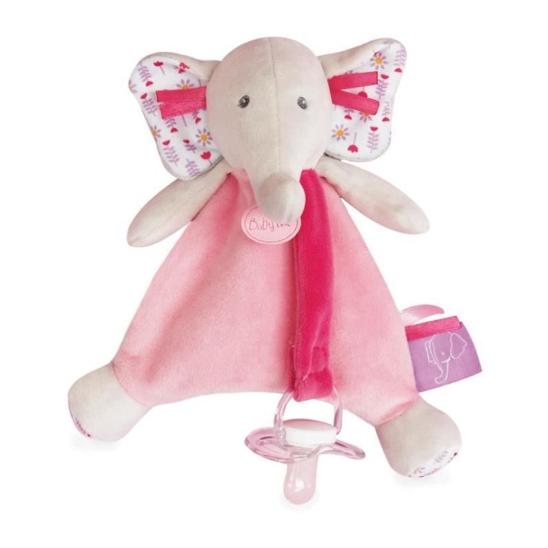 BABY NAT' Edgar et Eglantine - Doudou attache sucette Eglantine 20 cm