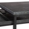 Table d'appoint 50 x 50 x 46 cm Noir Métal Marbre (2 Unités)