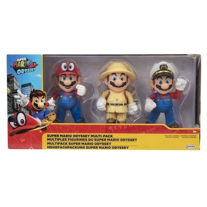 Pack de 3 Figurines - JAKKS PACIFIC - Super Mario Bros : Mario - 10 cm