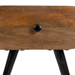 Table d'appoint LIVU 46 x 35,5 x 57,5 cm Naturel Noir Bois Fer