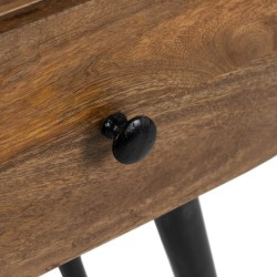 Table d'appoint LIVU 46 x 35,5 x 57,5 cm Naturel Noir Bois Fer