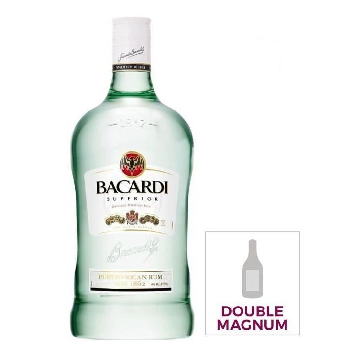 Rhum Bacardi Carta Blanca - Rhum blanc - Puerto Rico - 37,5%vol - 300c