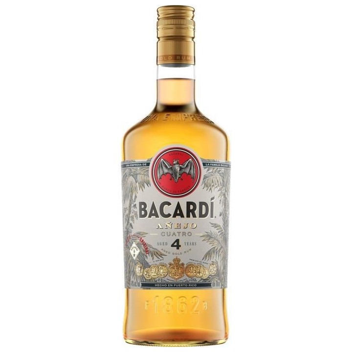 Rhum Bacardi Anejo Cuatro - Rhum vieux - Puerto Rico - 40%vol - 70cl