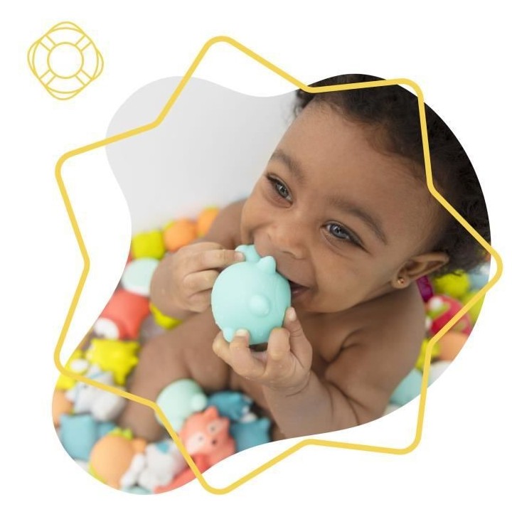 Badabulle Jouets de bain Rigolos Splash Montagne, 6 pieces