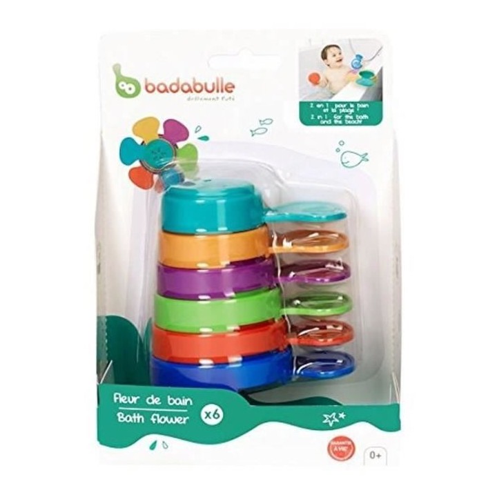 Badabulle Jouet de bain Fleur pour le bain et la plage, 6 pieces