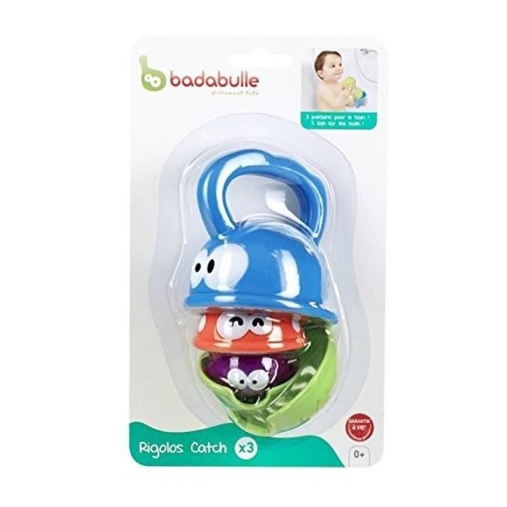 Badabulle Jouets de bain Rigolo Catch, 3 jouets dont 1 gicleur