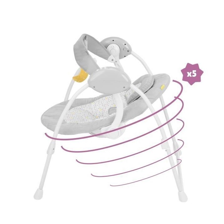 BADABULLE Balancelle électrique Confort Candy, des la naissance