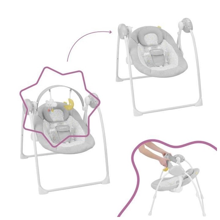 BADABULLE Balancelle électrique Confort Candy, des la naissance