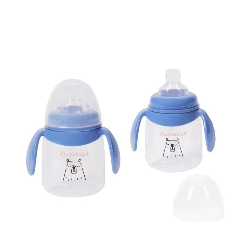 Badabulle Lot de 2 tasses anti-fuite avec anses ergonomiques, 180ml