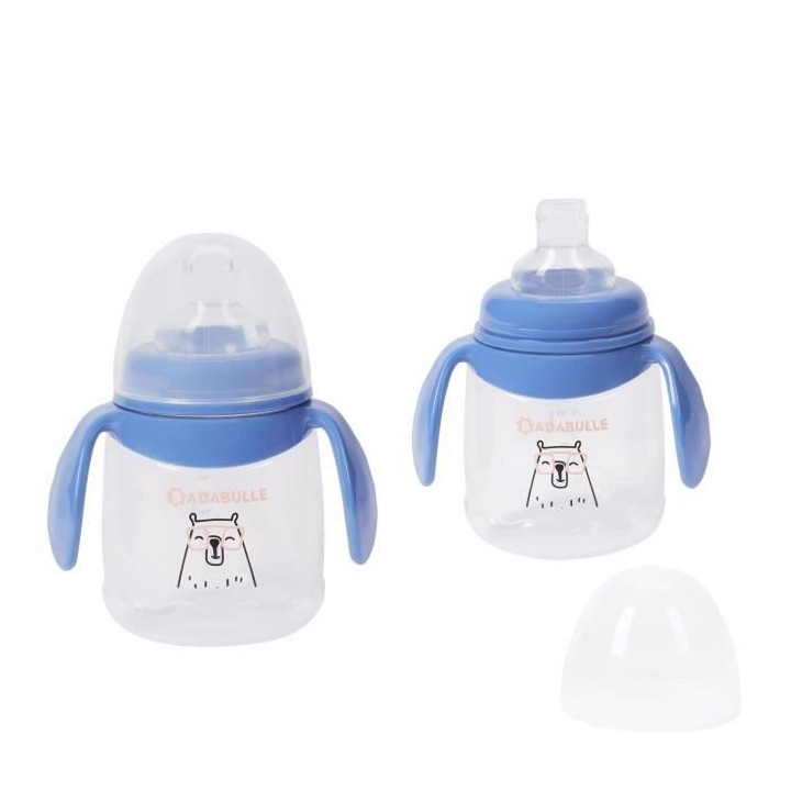 Badabulle Lot de 2 tasses anti-fuite avec anses ergonomiques, 180ml