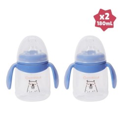 Badabulle Lot de 2 tasses anti-fuite avec anses ergonomiques, 180ml