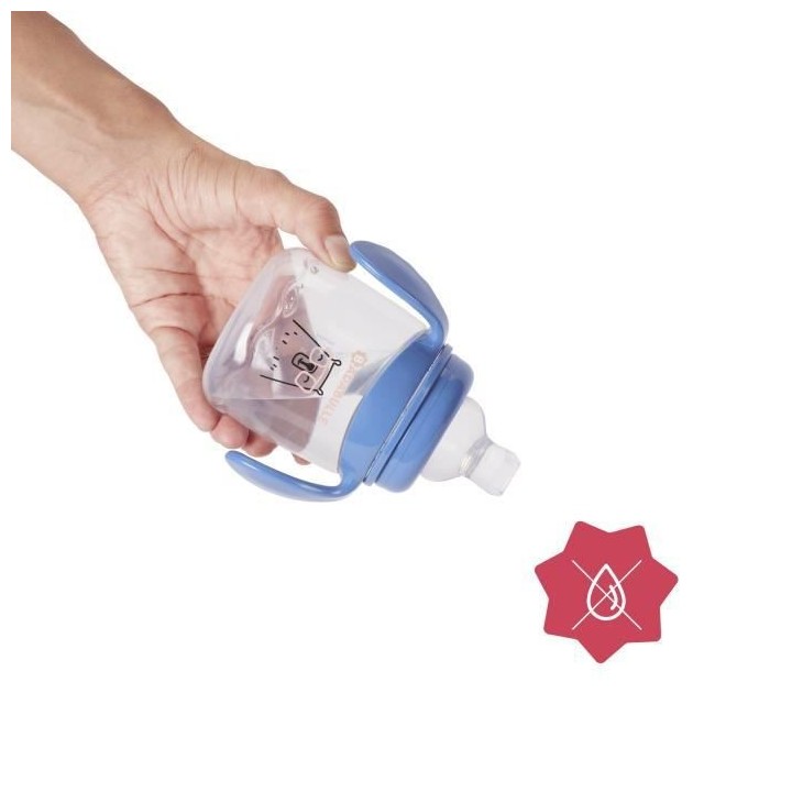 Badabulle Lot de 2 tasses anti-fuite avec anses ergonomiques, 180ml