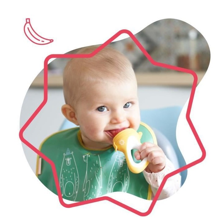 Badabulle Lot de 3 grignoteuses avec manche ergonomique, des 4 mois