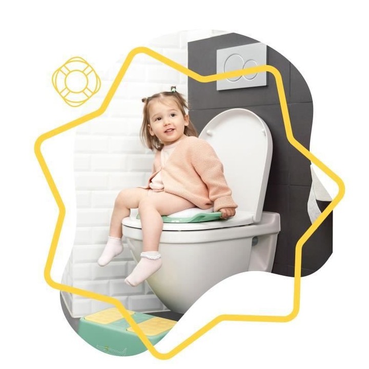 Badabulle Réducteur de toilette confort avec poignées, antidérapant