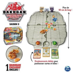 BAKUGAN - ARENE COMBAT BATTLE MATRIX SAISON 3 - 6060362 - Plateau de Jeu Luxe Sharktar doré Exclusif Avec Billes Bakugan et car