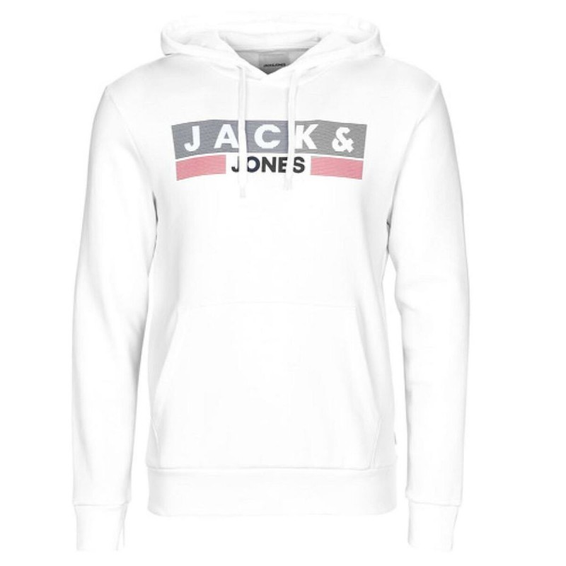 Sweat à capuche homme JJECORP LOGO Jack & Jones NOOS 12152840 Blanc