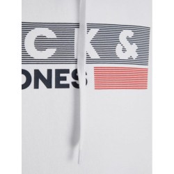 Sweat à capuche homme JJECORP LOGO Jack & Jones NOOS 12152840 Blanc